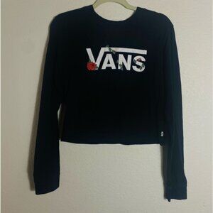 Van's Women's Black Long Sleeve Crop Top Size: M